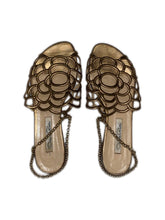 Oscar de la Renta Begonia ankle chain link sandals